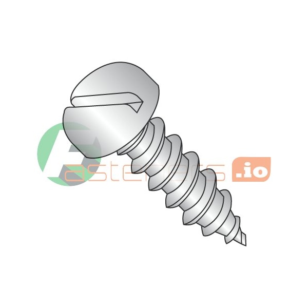 Newport Fasteners Self-Drilling Screw, #4 x 1/2 in, Plain 18-8 Stainless Steel Pan Head Slotted Drive, 5000 PK 641069 - main